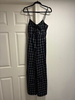 Romeo & Juliet Couture Black Windowpane Spaghetti-Strap Jumpsuit